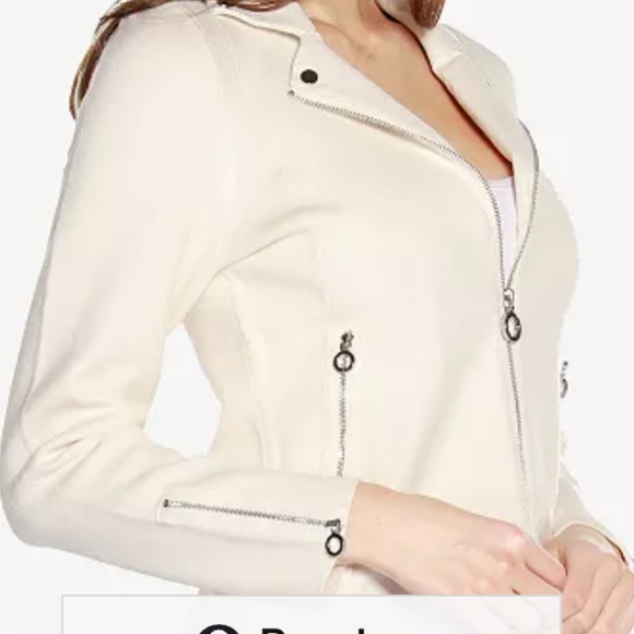 Belldini Black Label Plus Size Motorcycle Sweater Jacket. Almond. Nude Brown 2X. - Picture 11 of 14